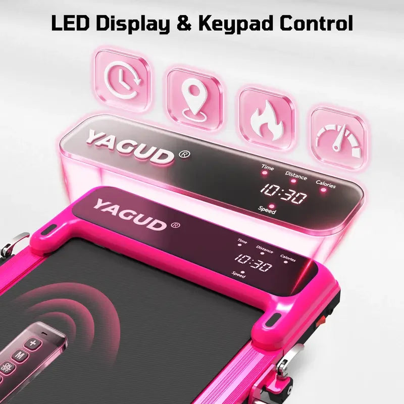 Foldable Incline Walking Pad with Handrail, Remote Control & Shock Absorption